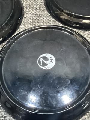 Vintage Japan Air Lines Coasters Black Lacquer Gold Silver Cranes Box Set of 6 - Thumbnail 12
