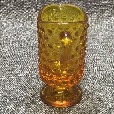 Vtg Kanawha Glass Amberina Hobnail 3 3/4” Glass Mini Footed Pitcher Creamer - Thumbnail 6