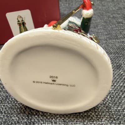 Hallmark Festive Santa Porcelain Christmas Ornament Edythe Kegrize Old World - Thumbnail 9