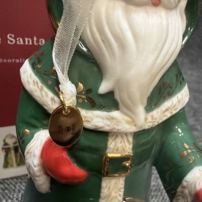 Hallmark Festive Santa Porcelain Christmas Ornament Edythe Kegrize Old World - Thumbnail 4
