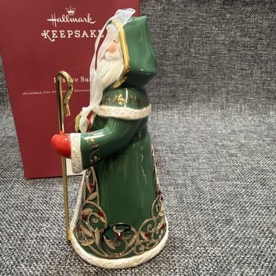 Hallmark Festive Santa Porcelain Christmas Ornament Edythe Kegrize Old World - Thumbnail 8