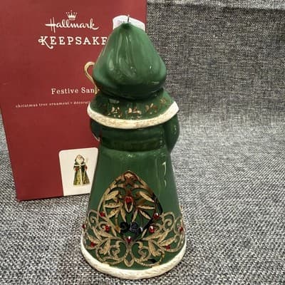Hallmark Festive Santa Porcelain Christmas Ornament Edythe Kegrize Old World - Thumbnail 7