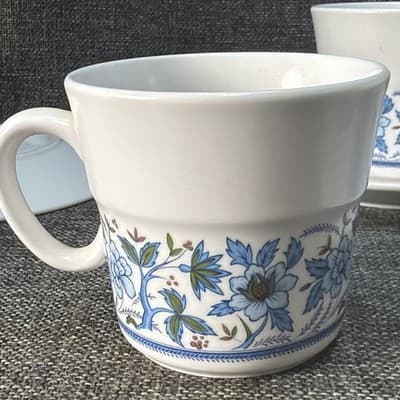 Vintage Noritake Progression China Blue Moon #9022 4 Cups & 4 Saucers Flowers - Thumbnail 10