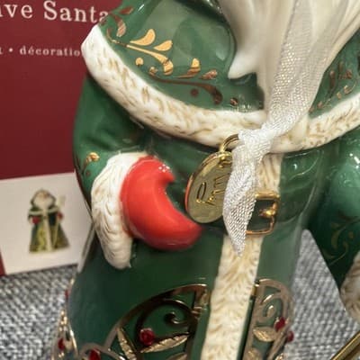 Hallmark Festive Santa Porcelain Christmas Ornament Edythe Kegrize Old World - Thumbnail 5