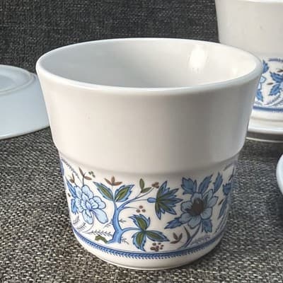 Vintage Noritake Progression China Blue Moon #9022 4 Cups & 4 Saucers Flowers - Thumbnail 12