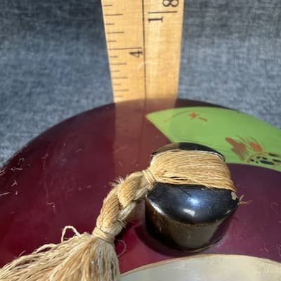Vintage Japanese Lacquerware Tea Caddy Lidded Storage Jar Red Tassel Japan - Thumbnail 15