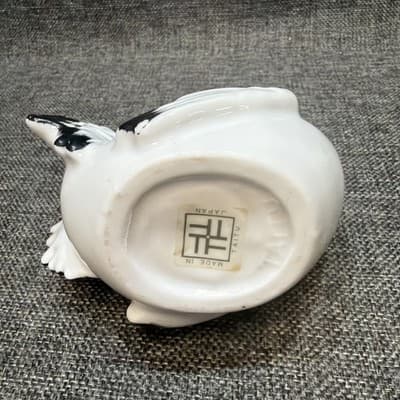 Taitu Chicken Rooster Porcelain Creamer White Red Black Trim Japan Farmhouse - Thumbnail 7