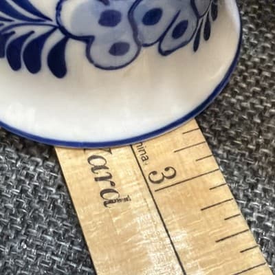 Vtg Delft Blue Hand Painted Windmill Floral Demitasse Coffee Tea Cup Saucer Sm. - Thumbnail 11