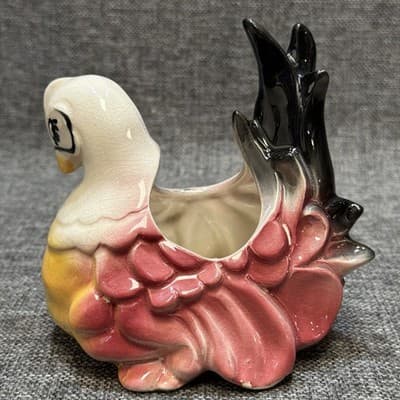 Vintage Royal Copley Rooster Hen Nesting Planter/Vase Tilted Head Multicolor - Thumbnail 5