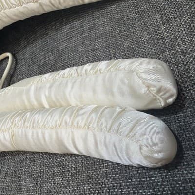 Lot of 6 Vintage satin padded hangers with bows bridal bridemaid NOS - Thumbnail 6