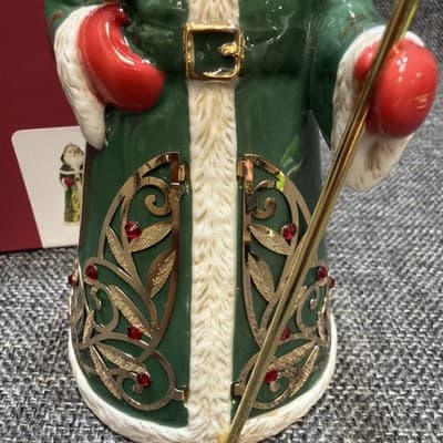 Hallmark Festive Santa Porcelain Christmas Ornament Edythe Kegrize Old World - Thumbnail 2