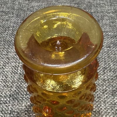 Vtg Kanawha Glass Amberina Hobnail 3 3/4” Glass Mini Footed Pitcher Creamer - Thumbnail 8