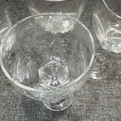 LIBBEY CHIVALRY HOCK WINE GOBLET CLEAR GLASS STEM BARWARE 6" TALL 4 PCS Vintage - Thumbnail 5