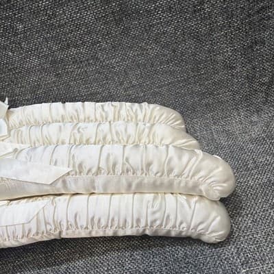 Lot of 6 Vintage satin padded hangers with bows bridal bridemaid NOS - Thumbnail 4