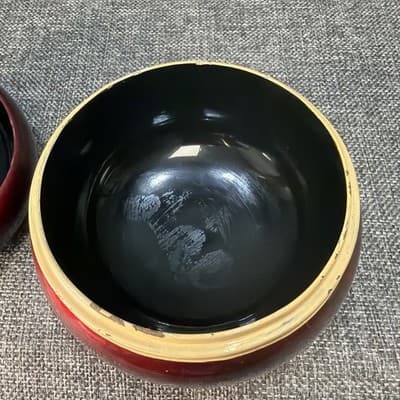 Vintage Japanese Lacquerware Tea Caddy Lidded Storage Jar Red Tassel Japan - Thumbnail 8