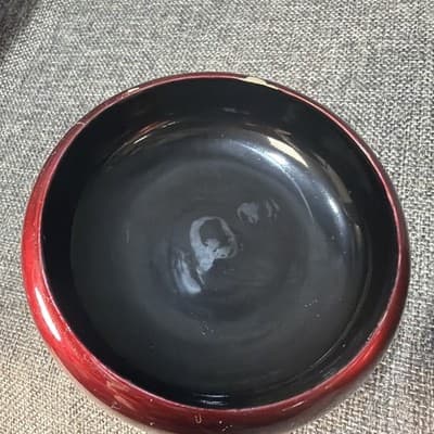 Vintage Japanese Lacquerware Tea Caddy Lidded Storage Jar Red Tassel Japan - Thumbnail 9