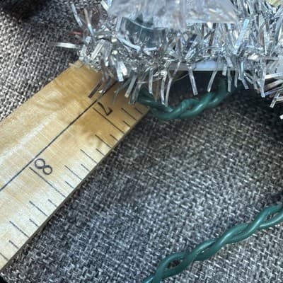 Merry Bright 6.5" Silver Garland Christmas Star w/ Blinking Clear Lights Tree - Thumbnail 9