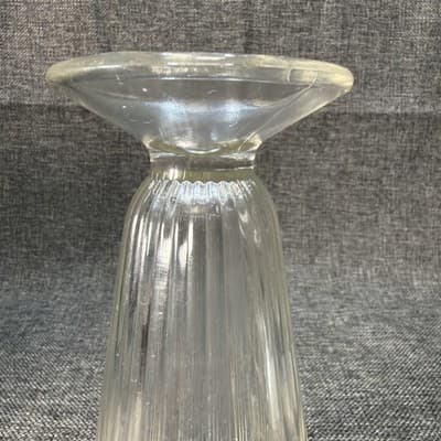 Vintage Parfait Ice Cream Sundae Footed Heavy Glass Clear Ribbed 7" Tall - Thumbnail 8