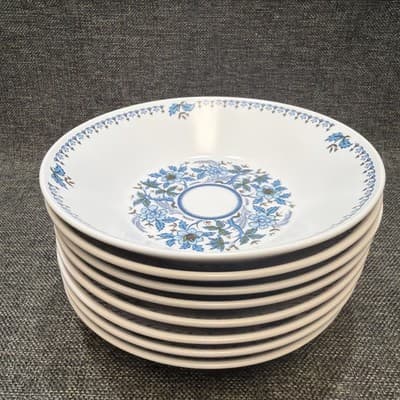 Blue Moon by Noritake Progression 7.25” Coupe Cereal Bowl Set Of 8 Floral Deep