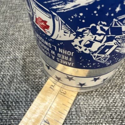 Vintage Apollo 13 Man On the Moon Glass April 1970 Red, White, And Blue 12 Oz - Thumbnail 10