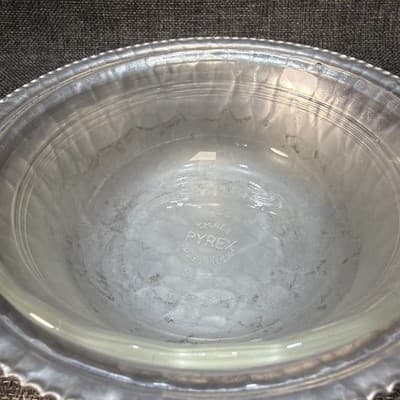 Vintage Continental Silver Wild Rose W Pyrex 465 Dish # 1057 Aluminum Bowl w Lid - Thumbnail 4