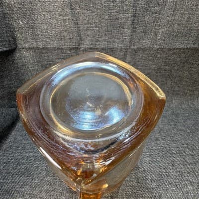VINTAGE JEANNETTE GLASS Carnival Floragold Louisa Iridescent Pitcher 64oz 9” - Thumbnail 10
