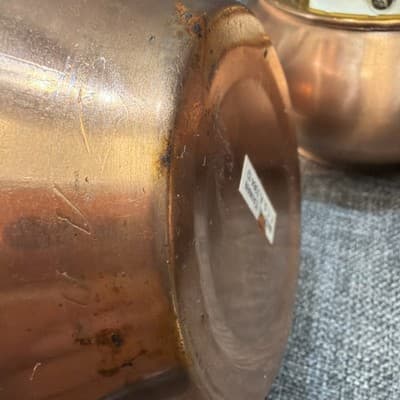 Vintage Copper Plated Bowl Planter F.T.D.A Made In Taiwan 1984 Set Of 3 Matching - Thumbnail 4