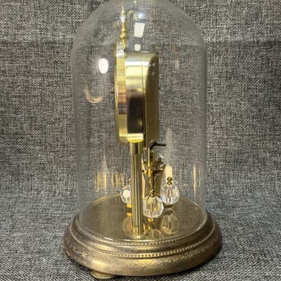 Kundo Anniversary Clock Dome Battery Operated Brass Design Mantel Germany Works - Thumbnail 5