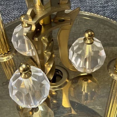 Kundo Anniversary Clock Dome Battery Operated Brass Design Mantel Germany Works - Thumbnail 10
