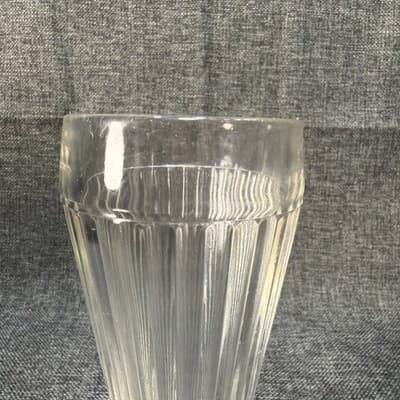 Vintage Parfait Ice Cream Sundae Footed Heavy Glass Clear Ribbed 7" Tall - Thumbnail 3