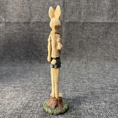 1992 Early Jim Shore Farmer Carrots Pencil Rabbit Statue 7” Easter Bunny Crk1059 - Thumbnail 4
