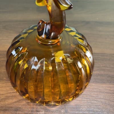 Set Of Indiana Glass Tulip Amber Glass Compote/ Pedestal Bowl 7.5" Or Candle VTG - Thumbnail 11