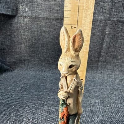1992 Early Jim Shore Farmer Carrots Pencil Rabbit Statue 7” Easter Bunny Crk1059 - Thumbnail 10