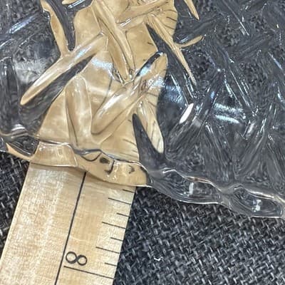 Vtg 7.5" Clear Square Glass Art Deco 3-Part Divided Relish Tray Plate Trinket - Thumbnail 10