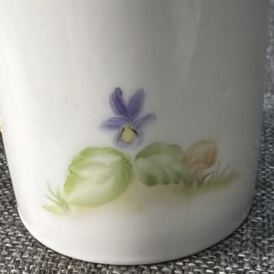 Vintage Hand Painted Porcelain Woodland Mug Signed P Walter Mushroom Bunny Gold - Thumbnail 7
