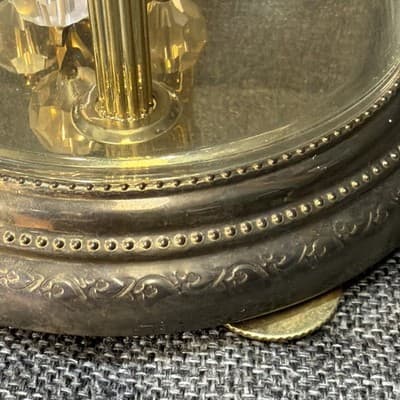 Kundo Anniversary Clock Dome Battery Operated Brass Design Mantel Germany Works - Thumbnail 8