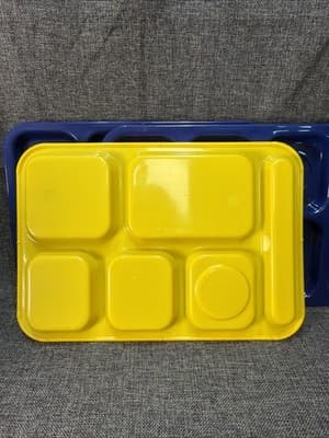 Cafeteria TRAEX Picnic School Lunch 6 Compartment Divider Tray Set Of 4 Vintage - Thumbnail 13