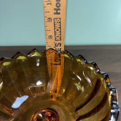 Set Of Indiana Glass Tulip Amber Glass Compote/ Pedestal Bowl 7.5" Or Candle VTG - Thumbnail 13