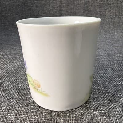 Vintage Hand Painted Porcelain Woodland Mug Signed P Walter Mushroom Bunny Gold - Thumbnail 9