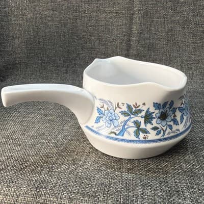 Noritake Progression Large China Blue Moon 9022 Double Spout Gravy Boat JAPAN - Thumbnail 5