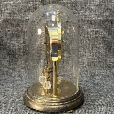 Kundo Anniversary Clock Dome Battery Operated Brass Design Mantel Germany Works - Thumbnail 7