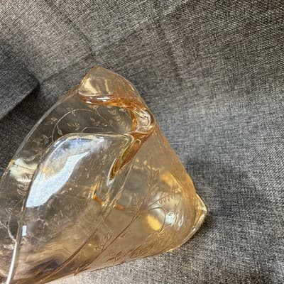 VINTAGE JEANNETTE GLASS Carnival Floragold Louisa Iridescent Pitcher 64oz 9” - Thumbnail 8