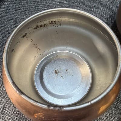 Vintage Copper Plated Bowl Planter F.T.D.A Made In Taiwan 1984 Set Of 3 Matching - Thumbnail 8