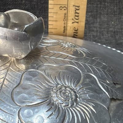 Vintage Continental Silver Wild Rose W Pyrex 465 Dish # 1057 Aluminum Bowl w Lid - Thumbnail 17