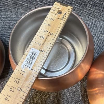 Vintage Copper Plated Bowl Planter F.T.D.A Made In Taiwan 1984 Set Of 3 Matching - Thumbnail 14