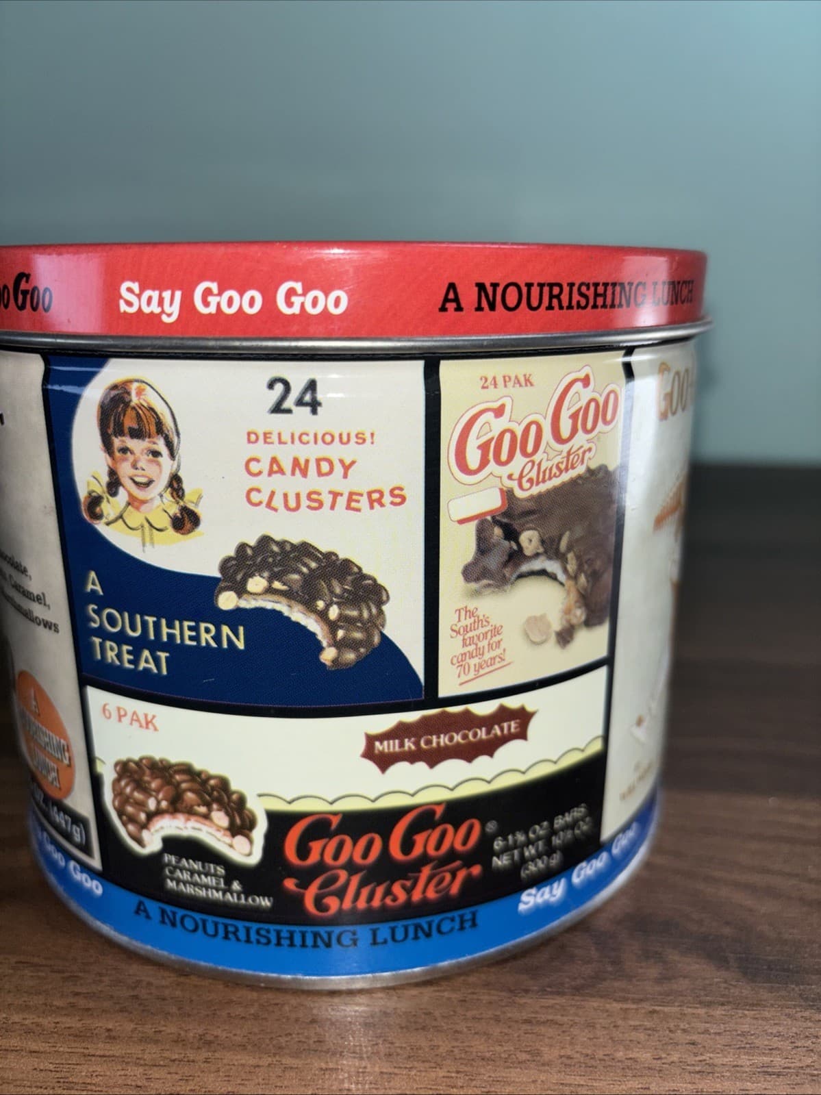 Vintage Goo Goo for Candy Tin Standard Candy Co Nashville, TN Clusters Lunch - Thumbnail 8