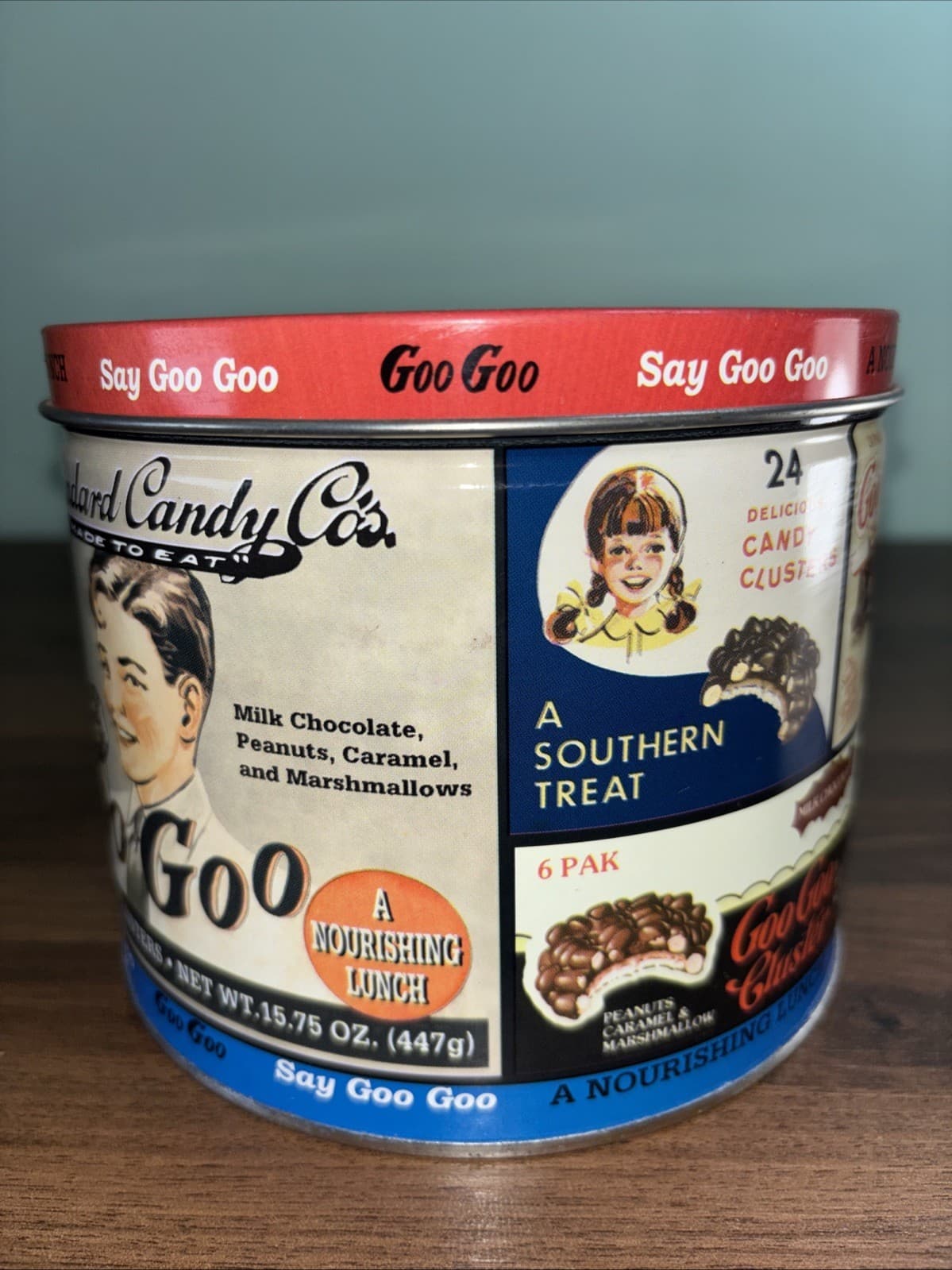 Vintage Goo Goo for Candy Tin Standard Candy Co Nashville, TN Clusters Lunch - Thumbnail 2