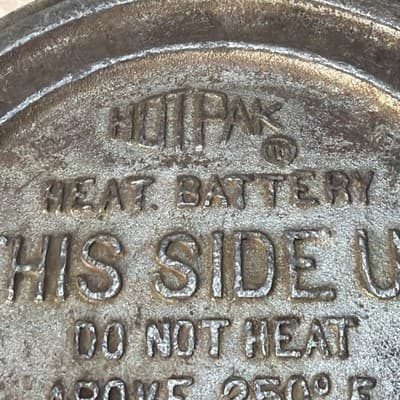 Vintage American Hospital Supply Corp Hot Pak Heat Battery For Food 1938 Round - Thumbnail 5