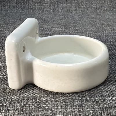 White Porcelain Wall Mount Bathroom Cup Tumbler Holder Patina Antique Bathroom - Thumbnail 6