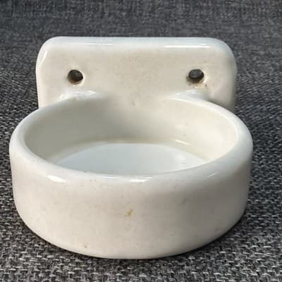 White Porcelain Wall Mount Bathroom Cup Tumbler Holder Patina Antique Bathroom - Thumbnail 7